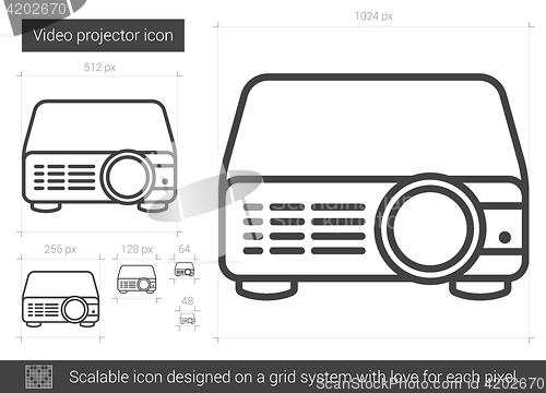 Image of Video projector line icon.