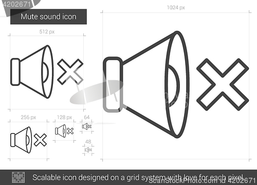 Image of Mute sound line icon.