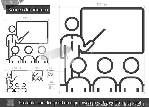 Image of Business training line icon.