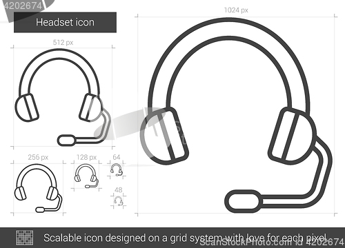 Image of Headset line icon.