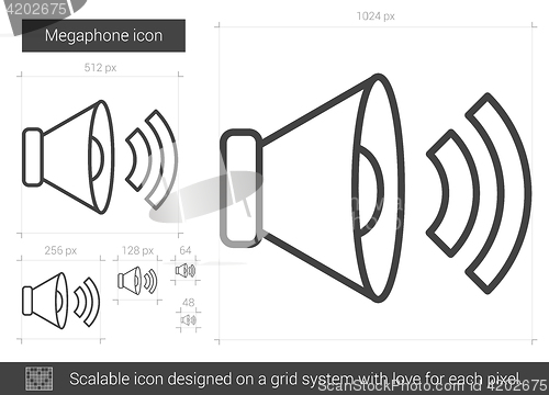 Image of Megaphone line icon.