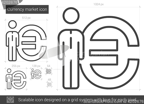 Image of Currency market line icon.