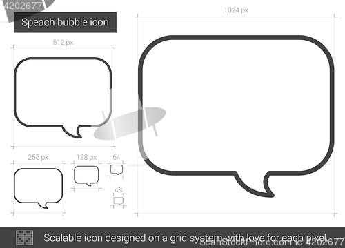 Image of Speach bubble line icon.