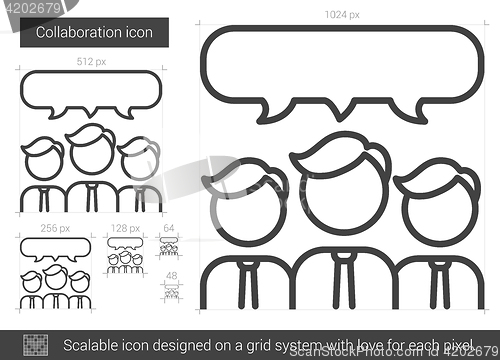Image of Collaboration line icon.