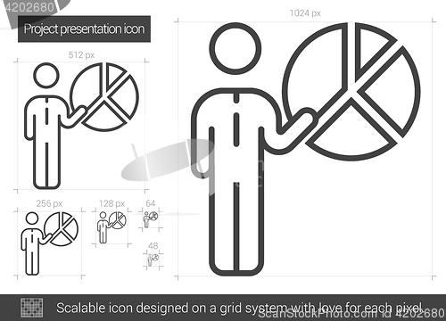 Image of Project presentation line icon.
