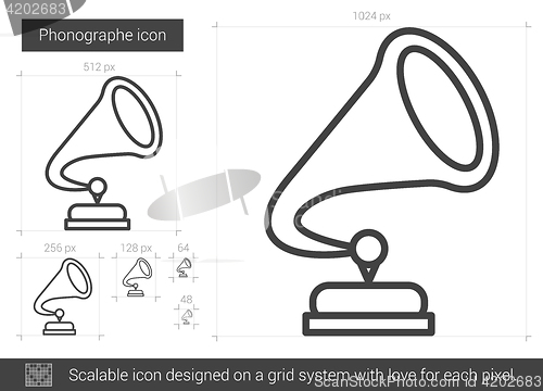 Image of Phonographe line icon.