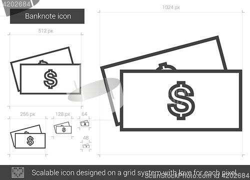 Image of Banknote line icon.