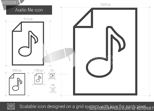 Image of Audio file line icon.