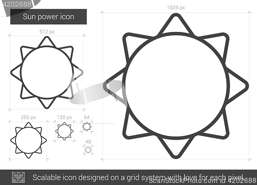 Image of Sun power line icon.