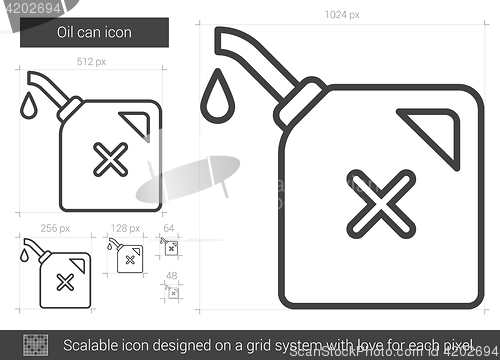 Image of Oil can line icon.