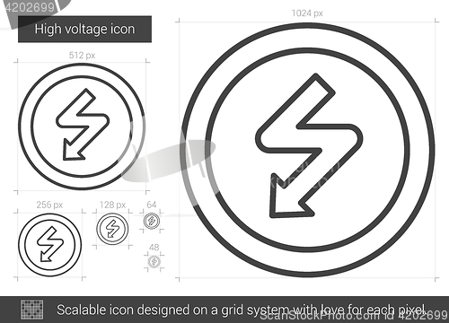 Image of High voltage line icon.