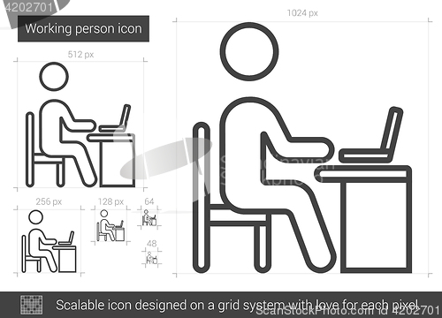 Image of Working person line icon.