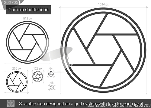 Image of Camera shutter line icon.