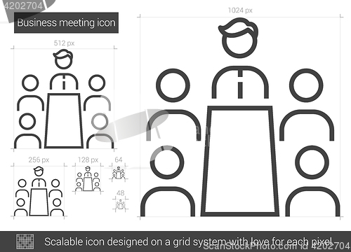 Image of Business meeting line icon.