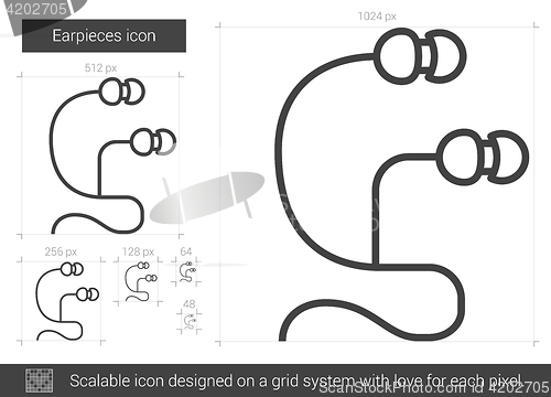 Image of Earpieces line icon.