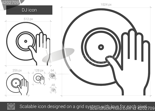 Image of DJ line icon.