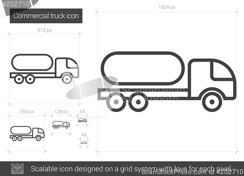 Image of Commercial truck line icon.