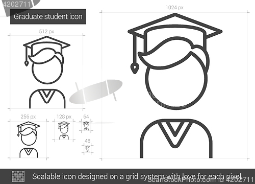 Image of Graduate student line icon.