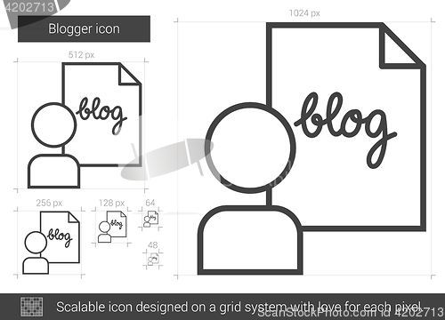 Image of Blogger line icon.