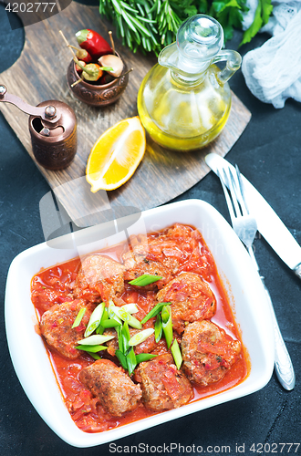 Image of meat balls with sauce