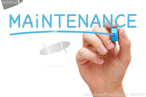 Image of Maintenance Handwritten With Blue Marker