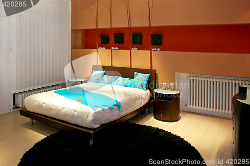 Image of Bedroom with blue