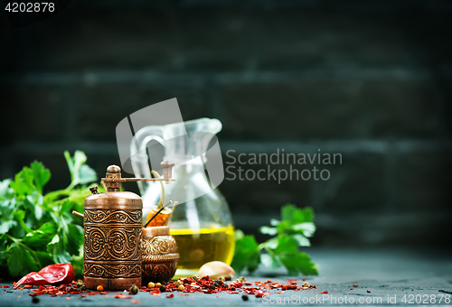 Image of spice and oil