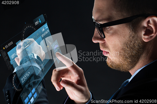 Image of close up of businessman with smartwatch