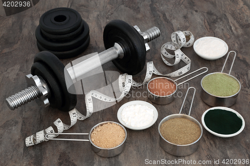 Image of Body Building Equipment and Food Supplements