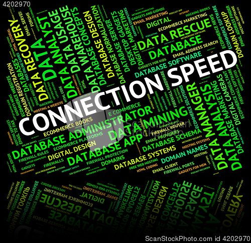 Image of Connection Speed Indicates Speeds Joined And Connected