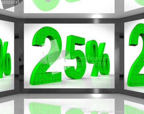 Image of 25 On Screen Showing Monitors Bargain Or Special Offers