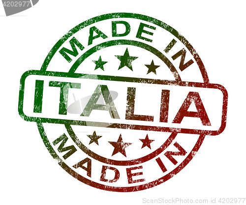 Image of Made In Italia Stamp Shows Product Or Produce From Italy