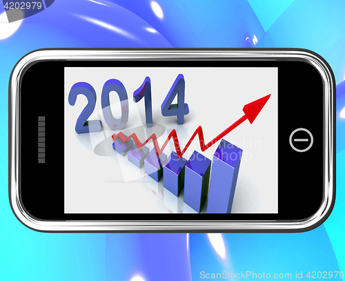 Image of 2014 Statistics On Smartphone Showing Future Finances