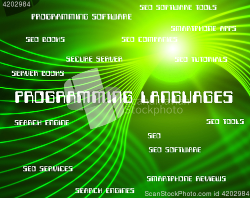 Image of Programming Languages Represents Software Development And Foreig