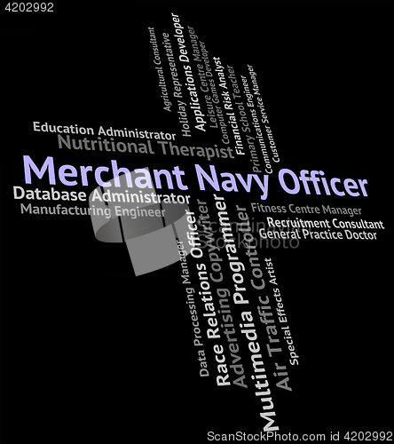Image of Merchant Navy Officer Represents Officials Aquatic And Ocean