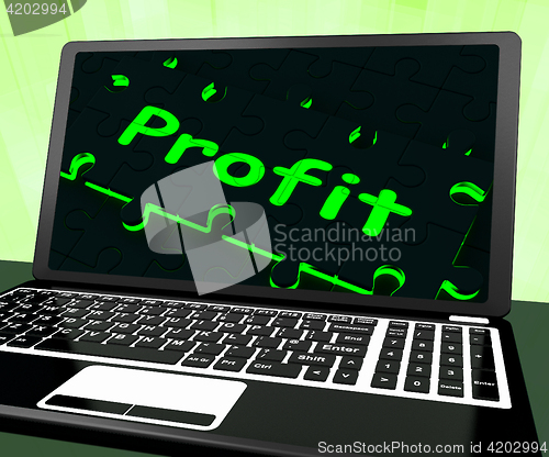 Image of Profit On Laptop Shows Profitable Earns