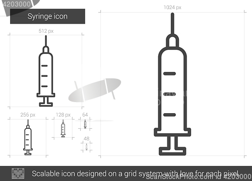 Image of Syringe line icon.