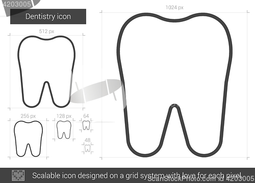 Image of Dentistry line icon.