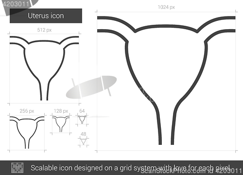 Image of Uterus line icon.