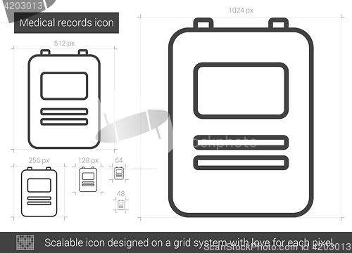 Image of Medical records line icon.