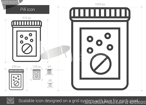 Image of Pill line icon.