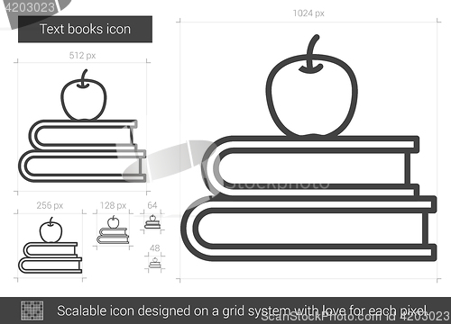 Image of Text books line icon.