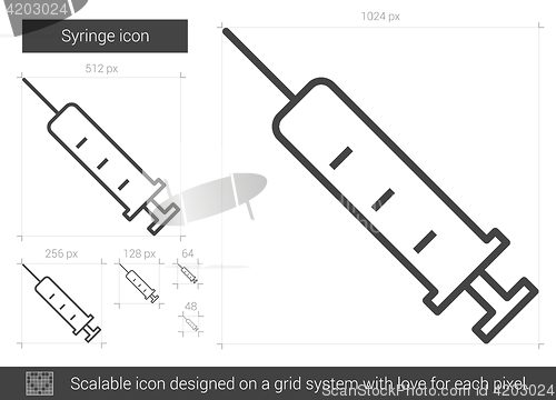 Image of Syringe line icon.