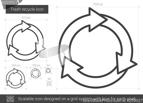 Image of Trash recycle line icon.