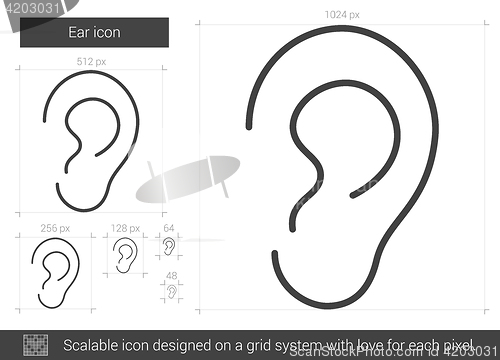 Image of Ear line icon.