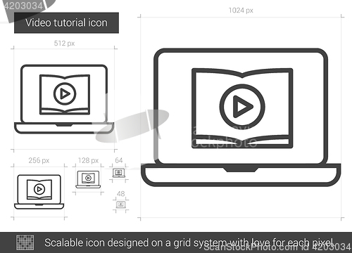 Image of Video tutorial line icon.