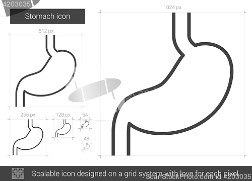 Image of Stomach line icon.