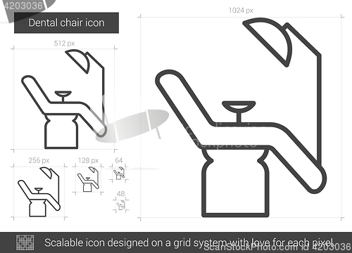 Image of Dental chair line icon.