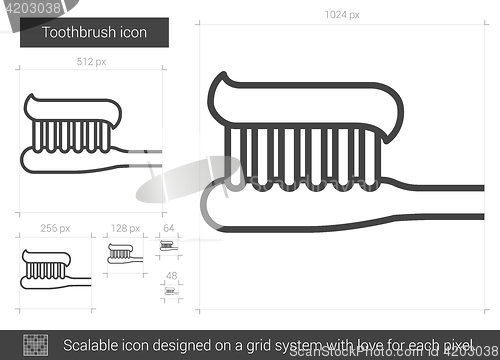 Image of Toothbrush line icon.