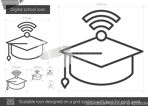 Image of Digital school line icon.